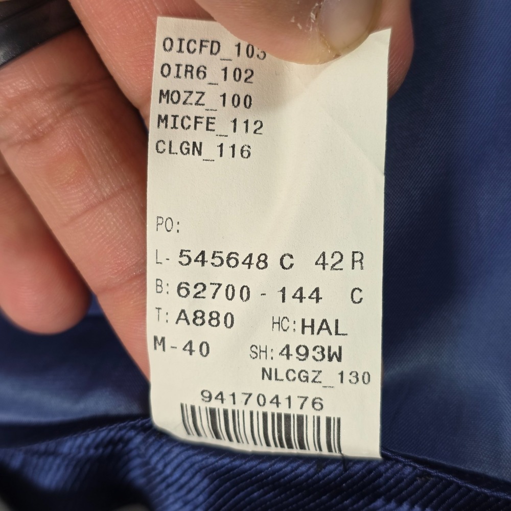 Hart Schaffner Marx Men's Sport Coat Blazer Two‎ Button Deep Navy Wool Size 42R - Picture 5 of 10